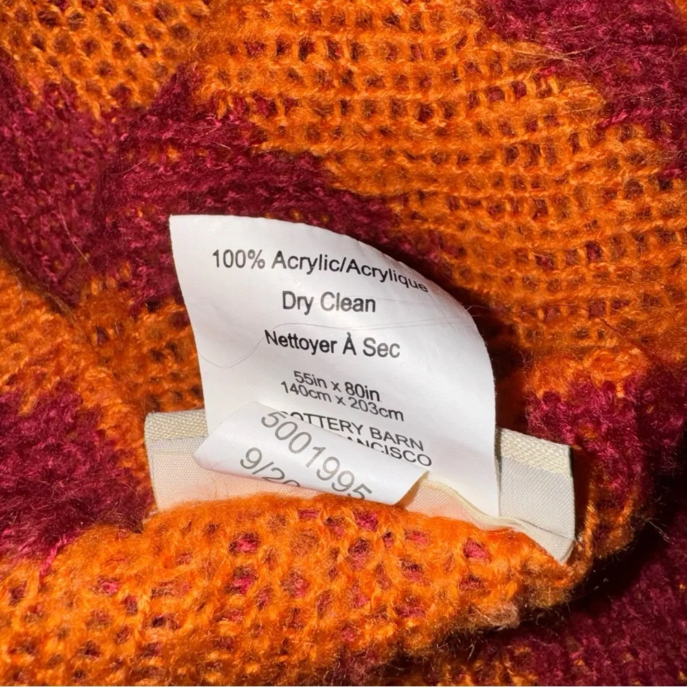 Pottery Barn Chevron Knit Zigzag Oversized Throw Blanket